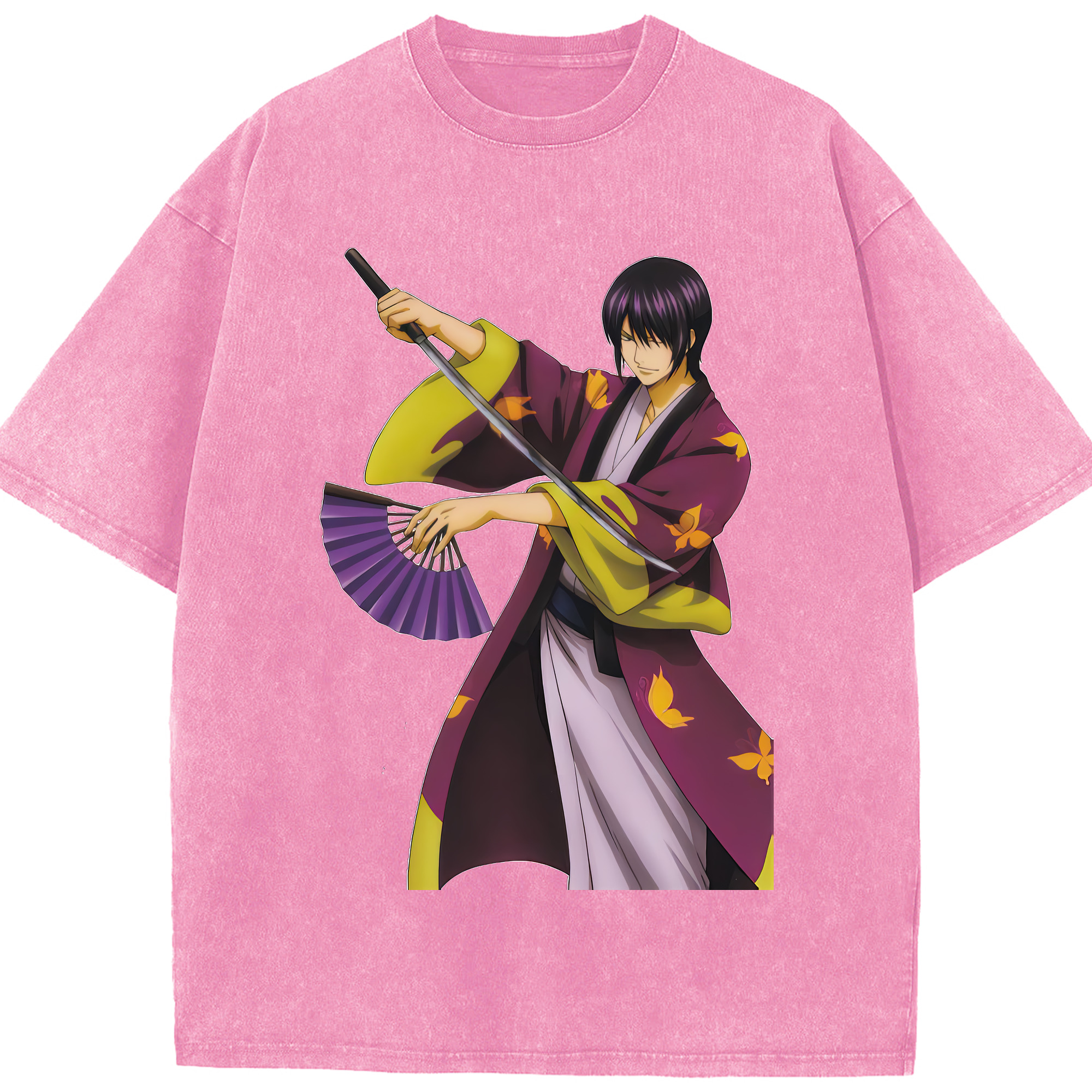 （画像用） ぎんたま 坂田銀時（さかたぎんとき） 神楽 志村新八（しむら しんぱち） GINTAMA Sakata Gintoki Kagura Shimura Shinpachi 綿100% ヴィンテージ風 半袖Tシャツ（フロントプリント）
